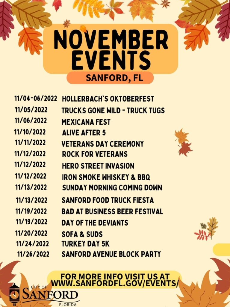 Sanford Family Events for November 2022