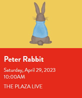 Peter Rabbit at Plaza Live storytime