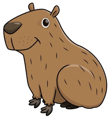 Vector illustration of capybara isolated on white background
