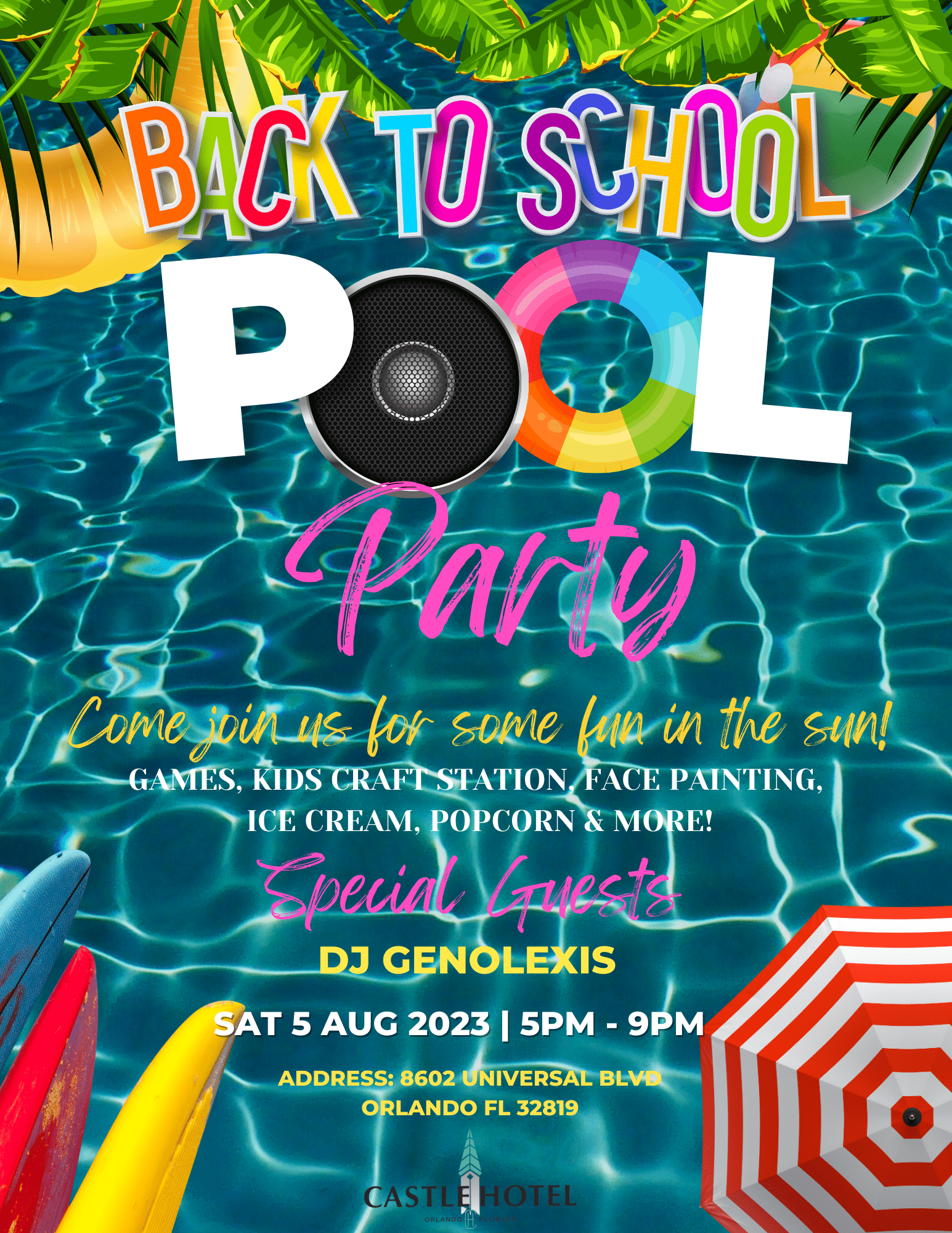 Castle Hotel Back to School Pool Party
