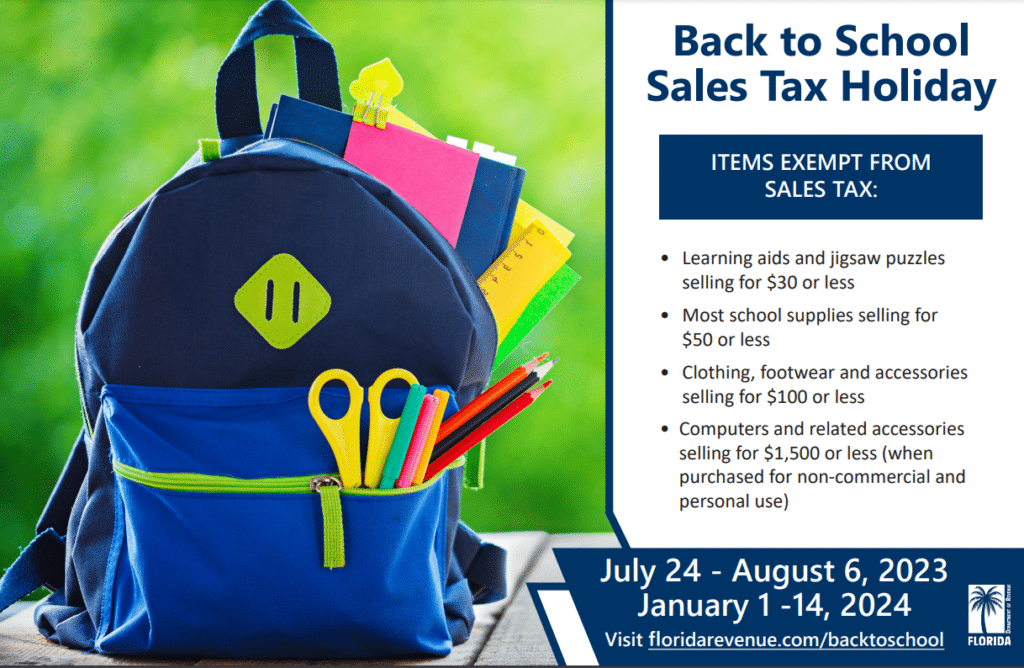 Back to School Sales Tax Holiday in January 2024